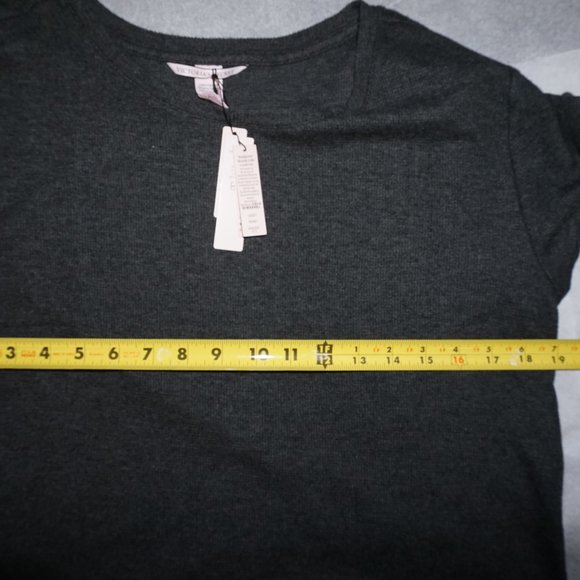 VICTORIA'S SECRET 2 pc MED joggers + top gray waffle weave lounge pajamas NWT - Picture 7 of 9